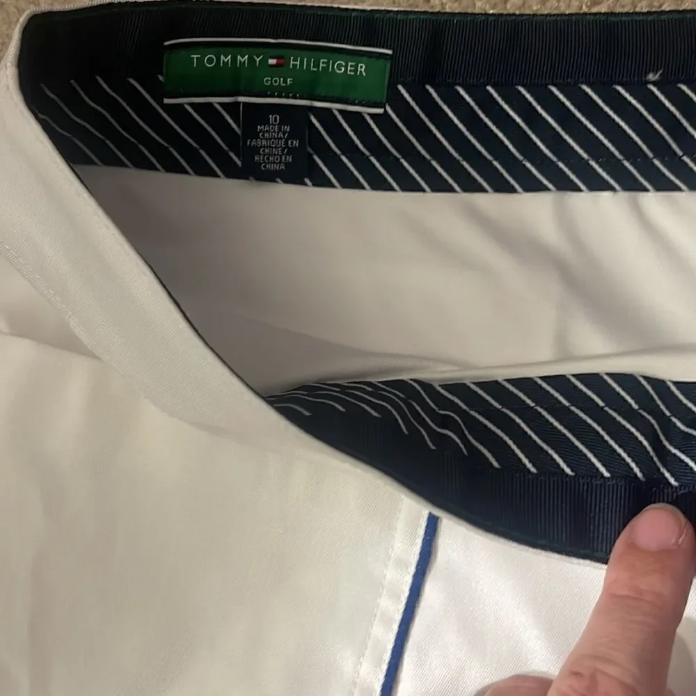 NWT Tommy Hilfiger Golf Collection Skort White Navy Pleated 10